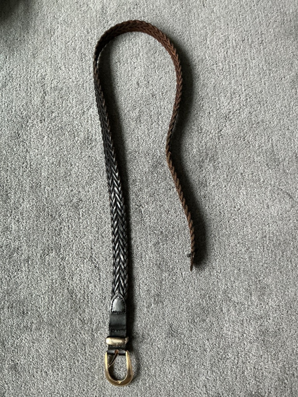 Vintage braided leather belt